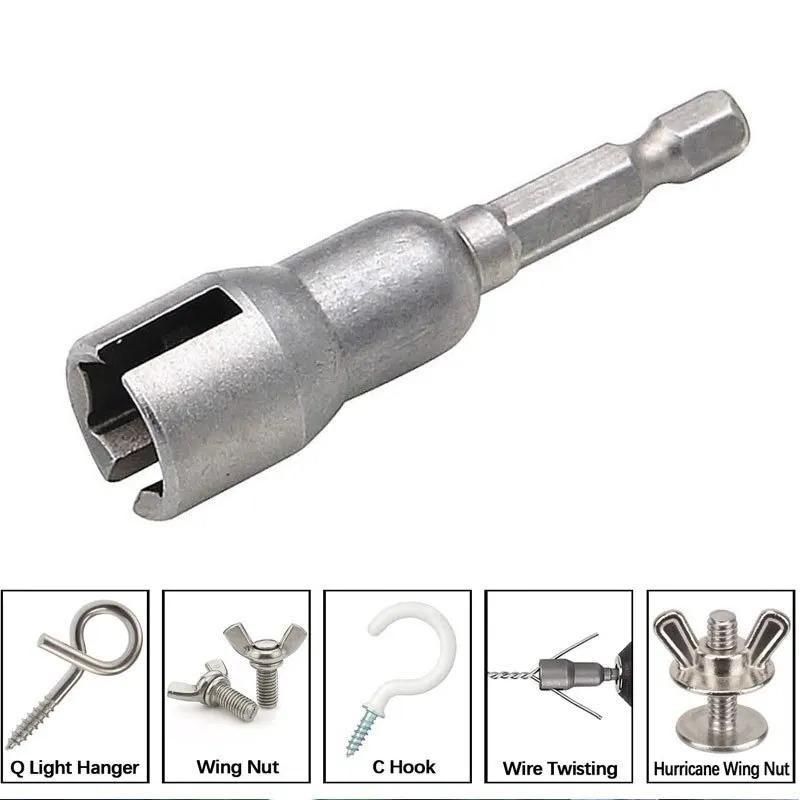 Natural Slotted Butterfly Hole Socket Wrench 65mm Hexagonal Handle Electric Screwdriver Wing Nut Socket Tool Tools Set
