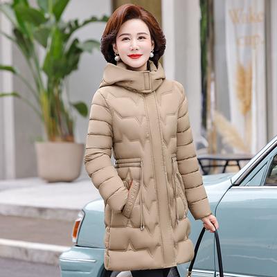 Neue Winter-Steppkleidung Damen mittel und lang Winter-Steppjacke Damen verdickte Steppkleidung Mode mit Kapuze