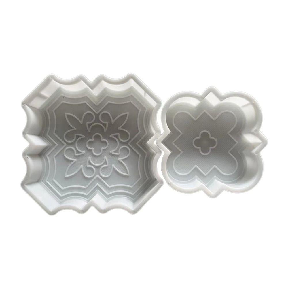 2Pcs/Set Plastic Stepping Stone Paver 30cm Concrete Path Maker Mold For Lawn Patio Yard Garden