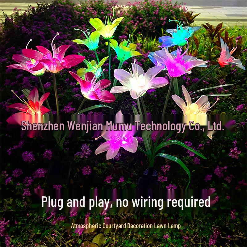 Zewnętrzne słoneczne światło-palik do ogrodu w kształcie lilii