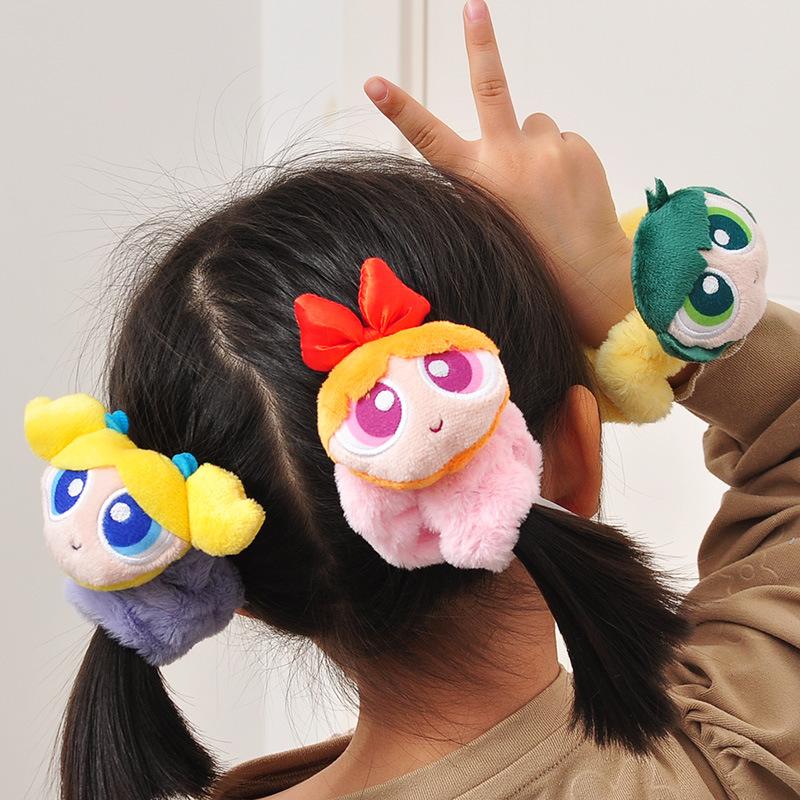 Creativity Anime The Powerpuff And Girls Series Hair Tie Fashionable And Exquisite Cartoon Character Hair Elastic For Girls