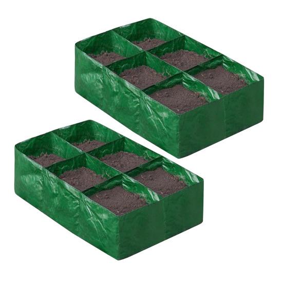 

Многоразовый прямоугольный мешок для выращивания ПЭ Поднятые грядки Контейнер для посадки для выращивания M 2pcs