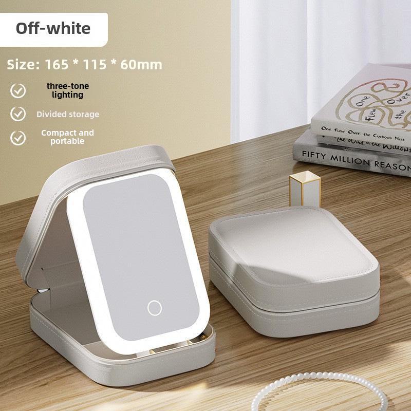 

Экологичное светодиодное зеркало для туалетного столика и сумка для хранения косметики 16.5*11.5*6