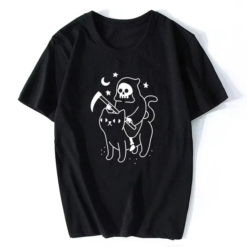 

Graphic Summer Streetwear men Women Funny T-shirts Street Style Retro Funny Horror Skull Harajuku Autumn and winter innerwear 4XL