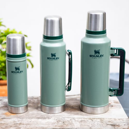 STANLEY Classic Vacuum Bottle, 1.9L, Green, Insulated, Hot & Cold, Stainless Steel, Recycled Stainless Steel, Perfect Gift, Dishwasher Safe (Official