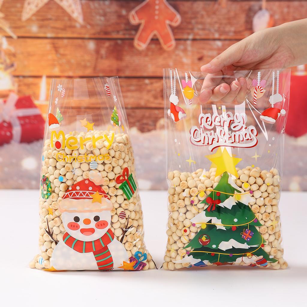 Sacs Cadeaux de Noël Décorations Joyeux Noël pour la Maison 2025 Navidad Natal Xmas Ornement Bonbons Biscuits Sacs Pratiques Nouvel An 2026