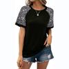 Damen Pailletten Kurzarm T-Shirt