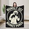 Monkey Punch Needs Hugs Too Cute Macaque Orangutang Flannel Blankets Adults  Warm Comfy Throw Blanket Winter Chair Bed Cover