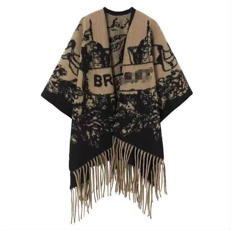 Yunnan Retro Tassel Shawl - Women's Autumn/Winter Cape Scarf for Travel & Vacation