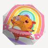Reiseregenschirm mit Capybara-Motiv - 8 Rippen, Automatisches Öffnen und Schließen, Tragbares faltbares Design, Kompakter und stilvoller Schirm für unterwegs