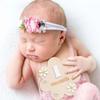 Zweiseitige Baby-Monatsmeilensteinkarten 3D-Blumen Neugeborenen-Fotografie-Requisiten Mädchen Jungen