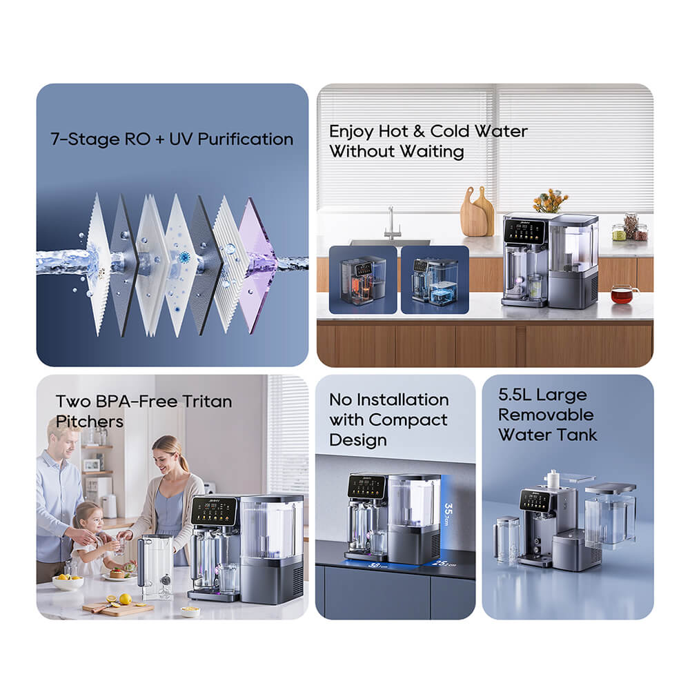 Fuente Purificadora De Agua JIMMY R9 PRO: 7 Etapas De Filtración, Temperaturas Instantáneas Y Diseño Sin Instalación.