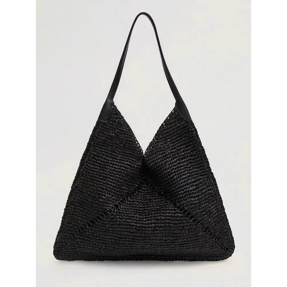 IELGY Straw Bag Shoulder Handbag Woven Seaside Vacation Female Bag