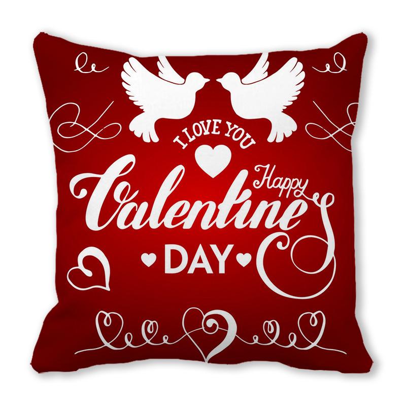 Home Decor Red Heart Patterns: Love themed Pillow Covers Pattern Cushion Cover Suitable for Sofa Bedroom Car Pillow Cover