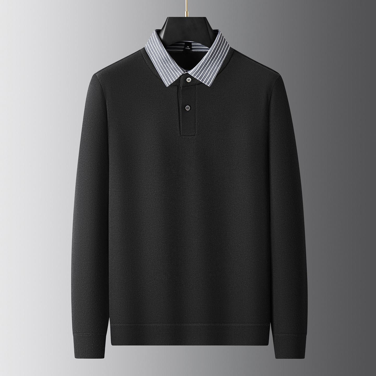 Men s Plus Size Velvet-Lined Lapel Knitwear - 2025 Autumn/Winter Collection 4XL