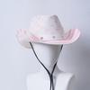 Outdoor Unisex American Flag Western Cowboy Hat Classic Men Wide Brim Sun Protection Fishing Cap Fashion Women Jazz Straw Hats