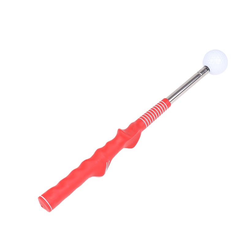 Golf Retractable Swing Practice Stick Trainer Golf Sound Assistant Practitioner Anti-Slip Rubber Grip Posture Aid Corrector