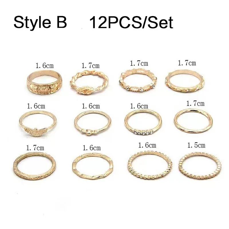 Богемное Кольцо-Корона со Звездой и Каплями Набор Женское Золотое Волнистое Круглое Хрустальное Элегантное Вечернее Украшение Подарок