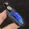 Blue Dendrite Opal Pendant Copper Wire Wrapped Pendant Moonstone Pendant Gift For Her Handmade Copper Jewelry Wire Wrapping Gemstone Jewelry