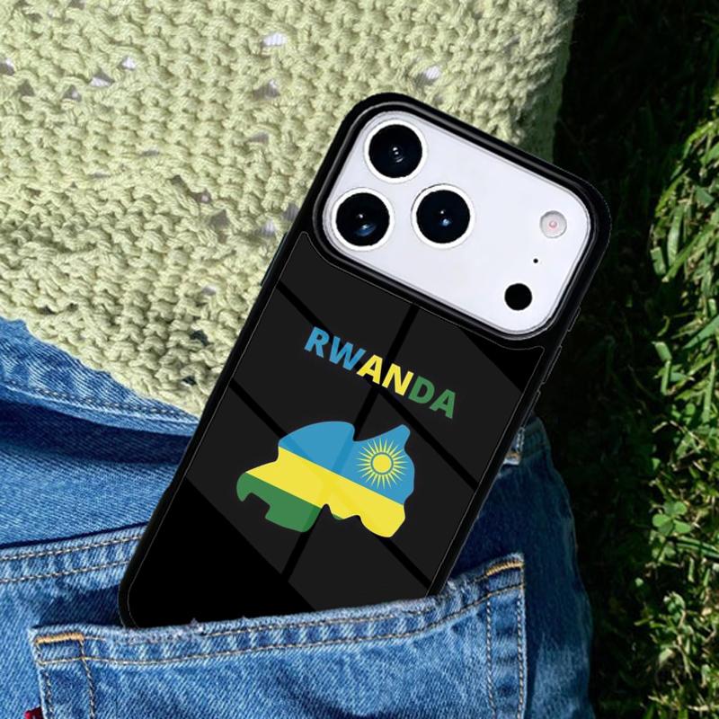 Rwanda Flag Phone Case For iPhone 17 AIR 16 Pro Max 15 14 Pro 11 12 13 Shockproof Silicone Cover
