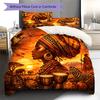 Africa Art Pattern Bedding Set Quilt Cover Pillowcase Home Decor Gift (1 * duvet cover + 2 * pillowcase, without core)