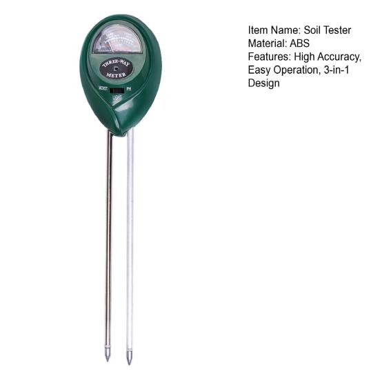 Plant Moisture Tester 3 In 1 Soil Moisture PH Light Meter Soil Probe Test Kit No Batteries Required for Indoor Outdoor Plant Care