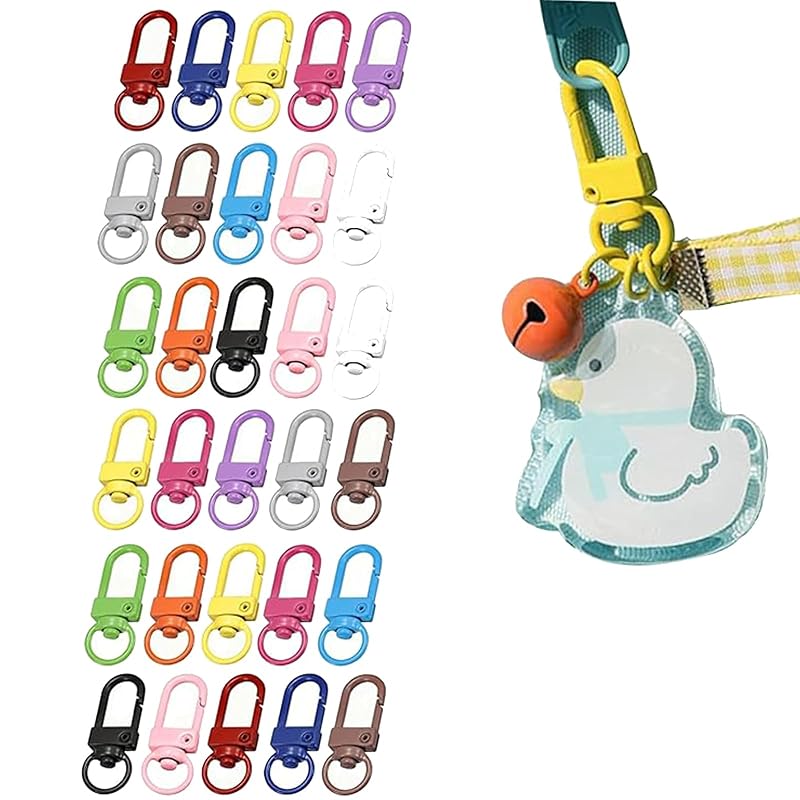 

[Grutiu] 50 pieces key ring 360 degree rotation Metal fittings With rotating ring parts craft supplies DIY accessories handmade material auxiliary