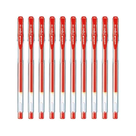 Шариковая ручка с гелевыми чернилами Mitsubishi Pencil Uniball Signo Standard Eco Writer 0.5 Красный 10 Штук UM100EW.1510P