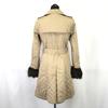 JILLSTUART Blue Fox Fur Trim Trench Coat Women S Beige Luxury Outerwear(USED)