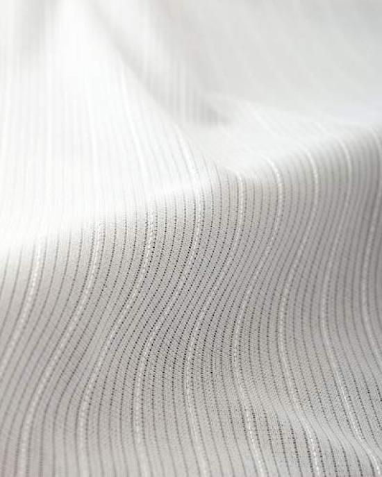 4250 Striped White Lace Curtains with Blocks Visibility from the Outside During the Blocks of UV and Provides Thermal 200cm Wide x 228cm 1 "Squash"