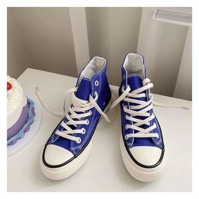 Frau Turnschuhe Schuhe Vulkanisieren Leinwand Casual Drei Mal Vulkanisieren Sommer High Top Walking Flats Frauen Lauf Sport