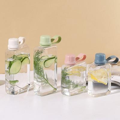 240ml/320ml Water Bottle Multicolor Rectangle Sports Kettle Clear Transparent Handheld Fruit Tea Cup Kettle Outdoor Sport