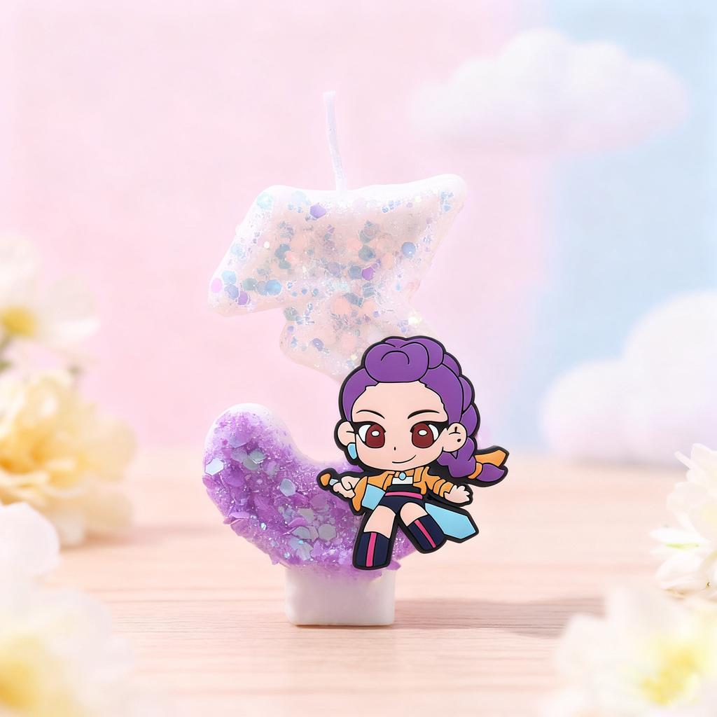 New popular cartoon anime themed candles, children's birthday parties, exquisite cake decorations, party supplies and gifts