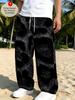 Men's casual pants straight-leg pants trousers casual loose POD to map can be determined Europe and America