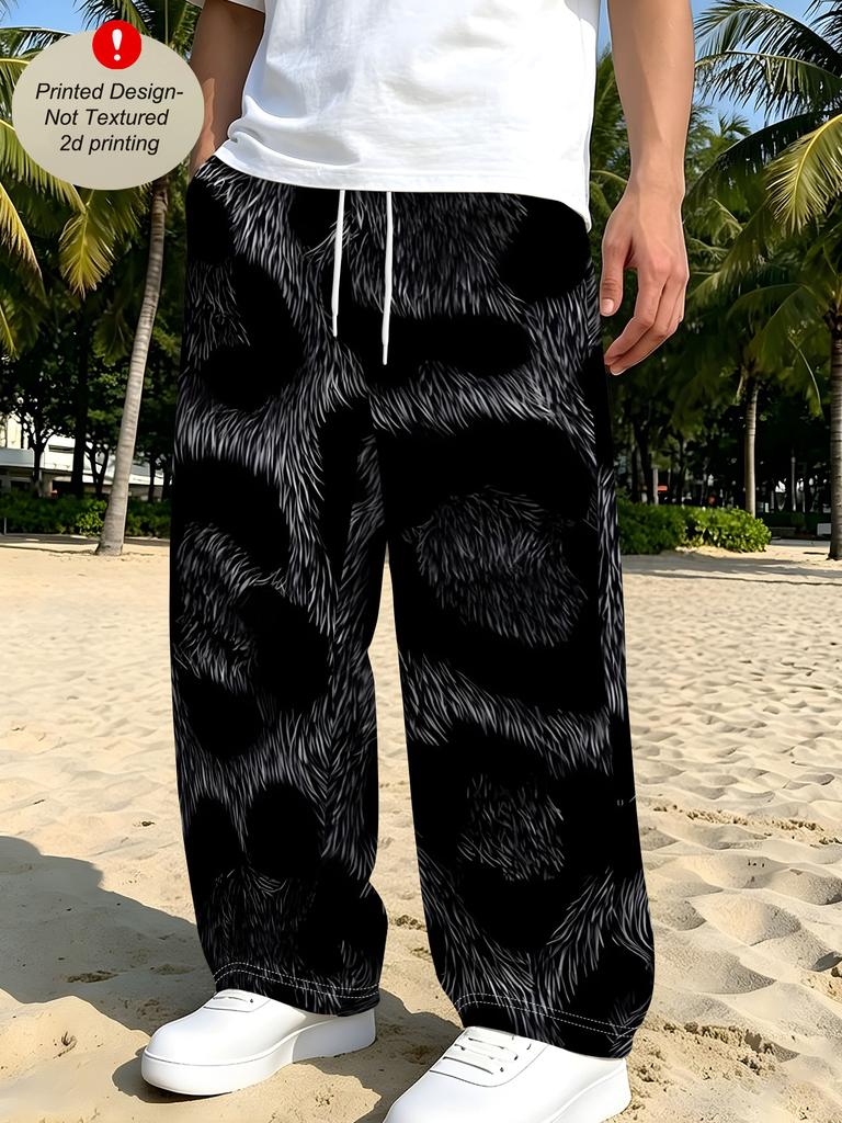 Men's casual pants straight-leg pants trousers casual loose POD to map can be determined Europe and America