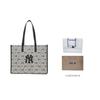 New MLB Monogram Collection Cotton Tote Bag Shopping Bag Handbag Shoulder Bag Women's Black 3AORL013N-50BKS