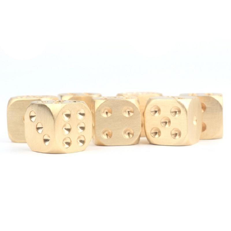 1/4/6 sztuk kości mosiężne czysta miedź stałe kostki klub nocny Bar wielostronne kostki akrylowe kreatywne kostki wielościenne Mahjong zabawka