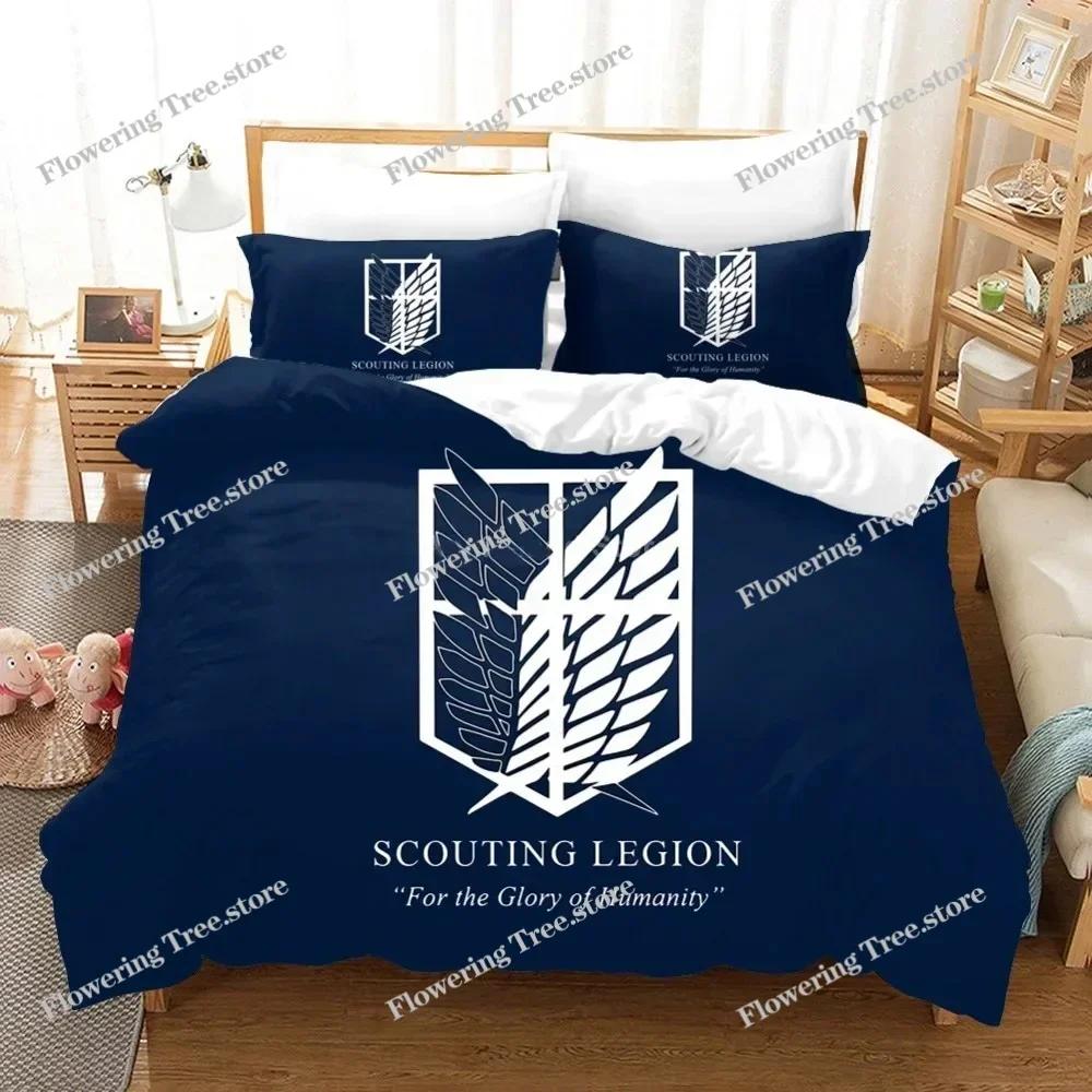 3D Printed Attack On Titan AOT Bedding Set Anime Levi Duvet Cover Double Twin Full Queen King Adult Kids Bedclothes Quilt Cover
