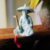 Cute Fisherman Statue Sandstone Garden Statue Micro Landscape Decor Dolls Statue  Living Room