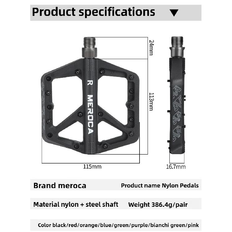 Nylon Bicycle Pedals Red Purple Orange Bianchi Pink Green 14mm Ultralight Bearing Wide Pedal for XC Bmx Pedal Board removal tool