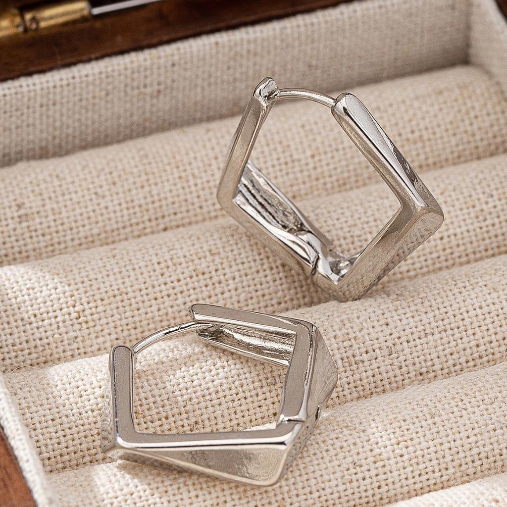 New cold and smooth geometric ear buckles, simple temperament trendy earrings
