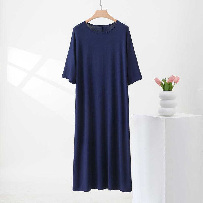 Può essere indossato come un abito ampio, taglia grande, una camicia da notte a girocollo, un abito estivo ampio da donna e un abito da casa.