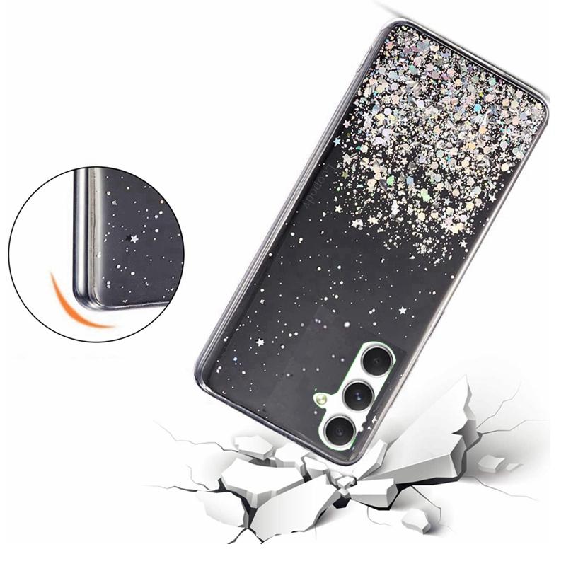 Luxus Bling Glitter Telefon Fall Für samsung galaxy A14 A24 A34 A54 S23 ULTRA PLUS + A546B A245f A145F Weiche Volle Abdeckung zurück