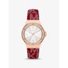 Lennox Pavé Rose Gold-Tone and Logo Watch MK7308
