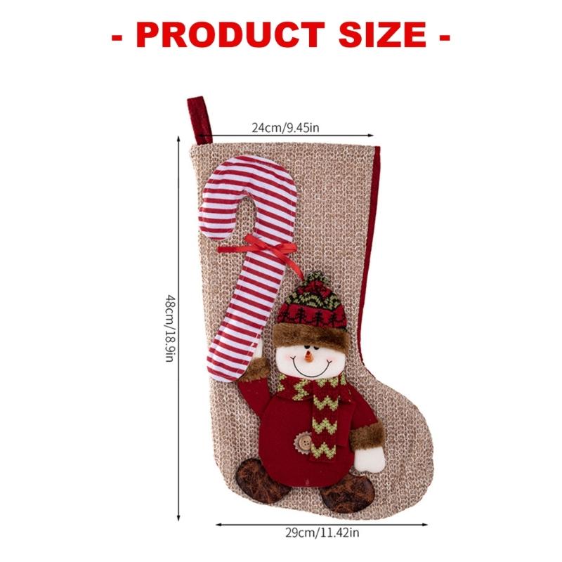 Holiday Stocking Reusable Decorative Sock for Gift Storage Sturdy Materials Christmas Decoration Simple Installation