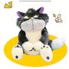 Cute Grey Short Plush Lucife Cat Doll Stuffed Animal Toy For Teenagers 30/45/60/80cm