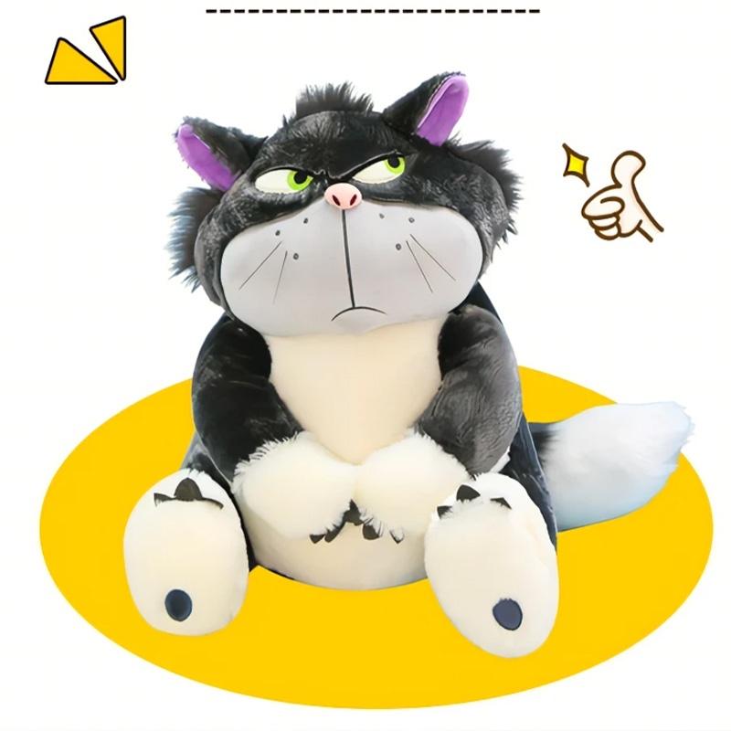 Cute Grey Short Plush Lucife Cat Doll Stuffed Animal Toy For Teenagers 30/45/60/80cm