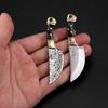 Mini Pocket Knife Shell Acrylic Keychain Pendant With Leather Cover Cleaver Blade Cutter Outdoor Tool Portable Folding Knife