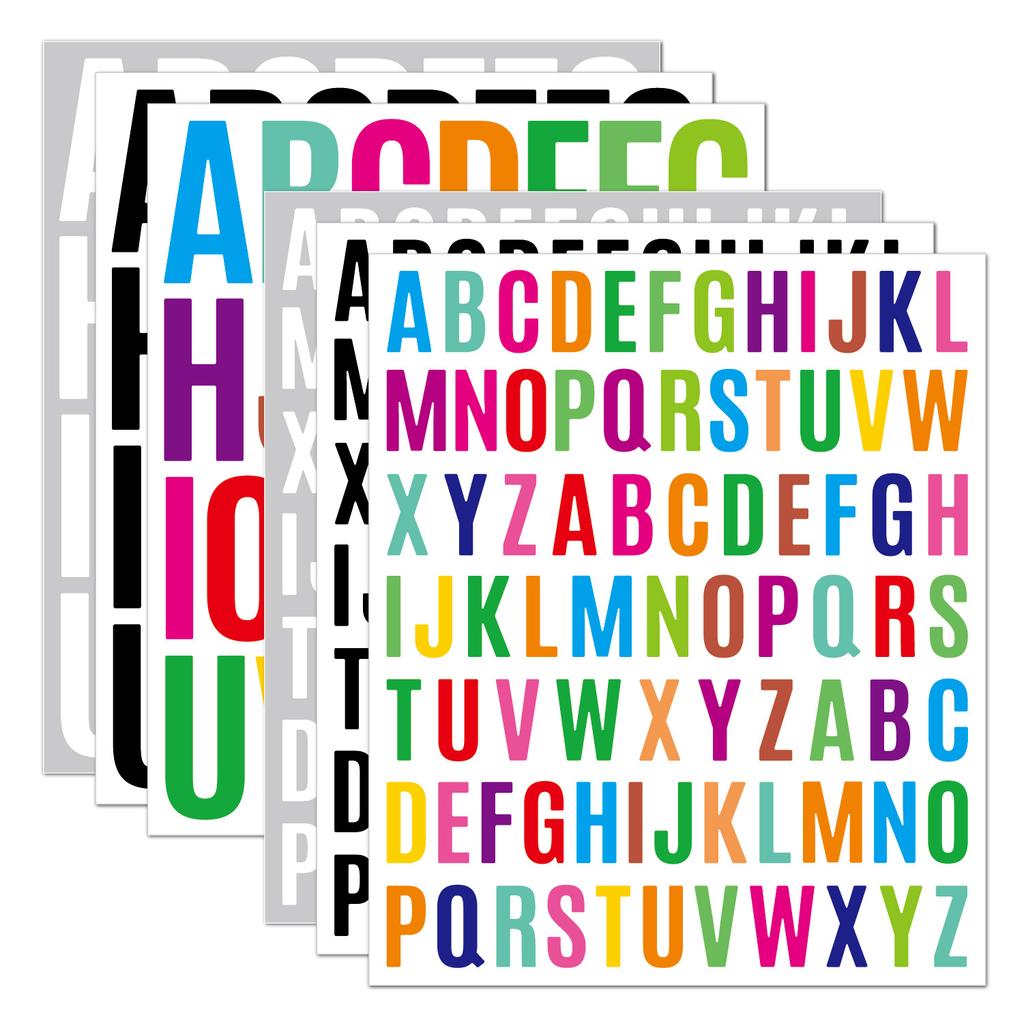 Mixed Size 1 Inch 2 Inch Alphabet Stickers Waterproof Vinyl for File Labeling Notebook Journal Industrial Use Durable