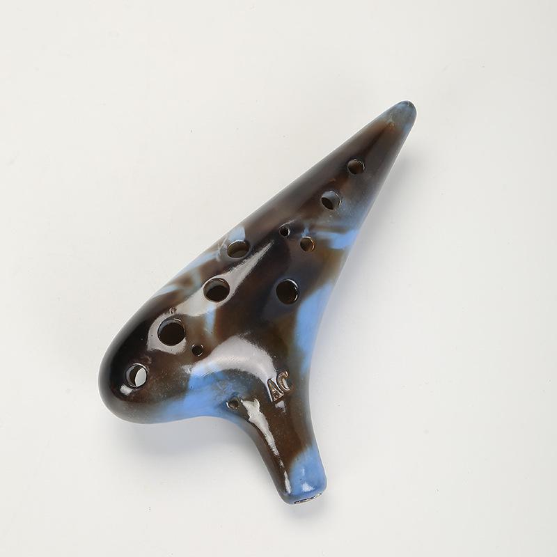 Keramická okarína pro začátečníky, 12 děr, tón C, pro výuku